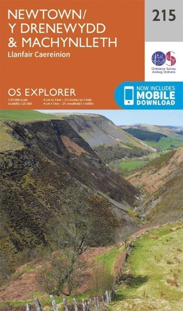 Newtown Llanfair Caereinion 215 Explorer Map Ordnance Survey with Digital Downlo