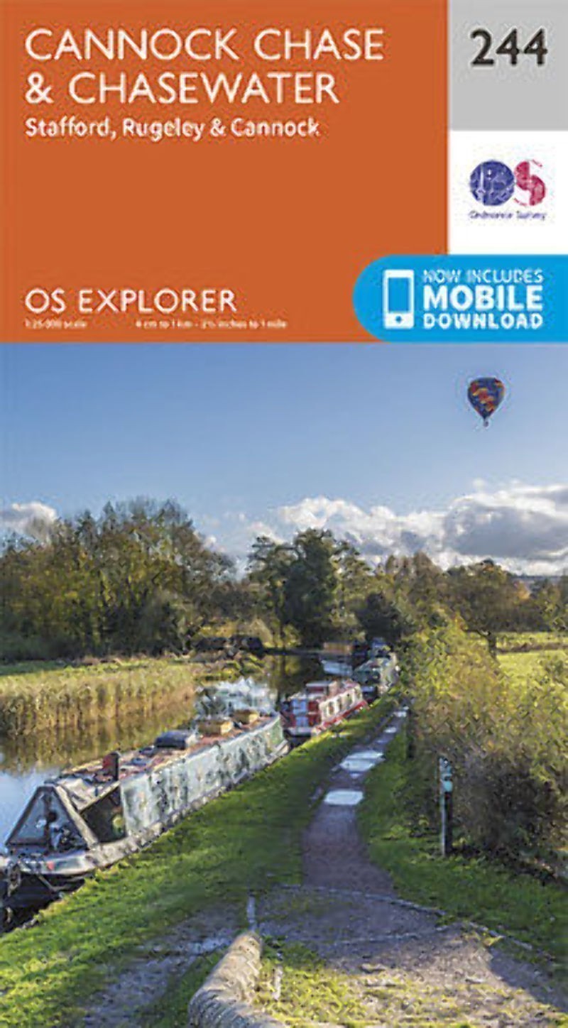 Cannock Chase Explorer Map 244 Ordnance Survey