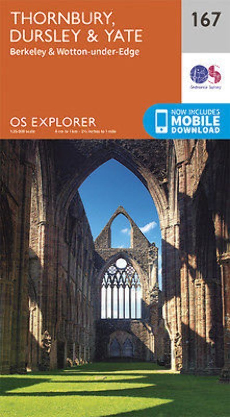 Thornbury Dursley and Yate 167 Explorer Map Ordnance Survey With Digital Downloa