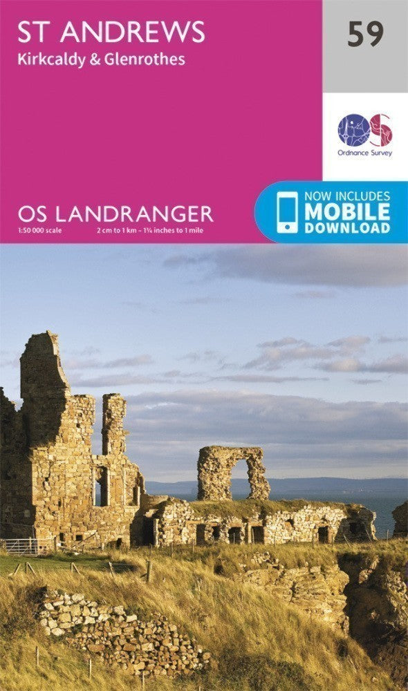 St Andrews Kirkcaldy & Glenrothes Landranger Map 59 Ordnance Survey Latest 