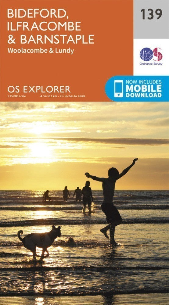 Bideford Ilfracombe and Barnstaple 139 Explorer Map Ordnance Survey With Digital