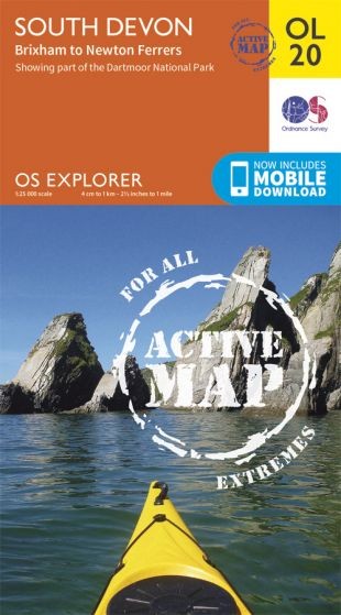 Explorer Active Map  OL 20 South Devon OS OL20 Laminated