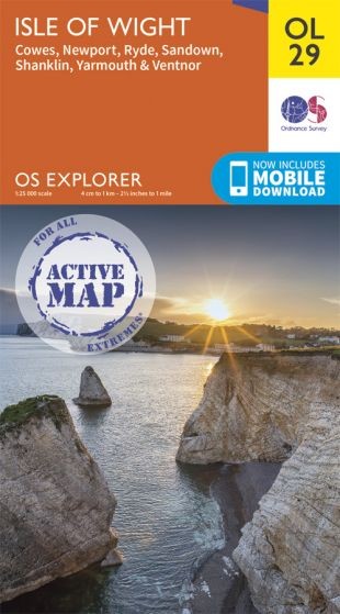 Explorer Active Map  OL 29 iSLE OF wIGHT OS OL29 Laminated