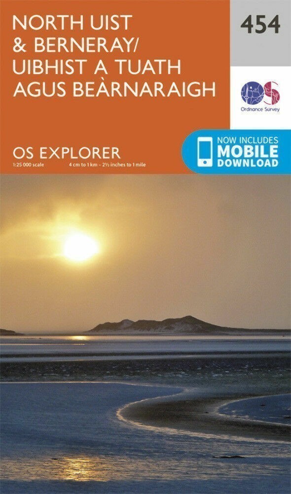North Uist and Berneray Explorer Map 454 Ordnance Survey 2015