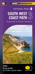 South West Coast Path map 3 Harvey National Trail Map - Plymouth to Poole