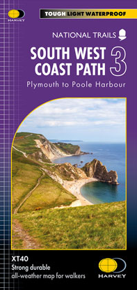South West Coast Path map 3 Harvey National Trail Map - Plymouth to Poole