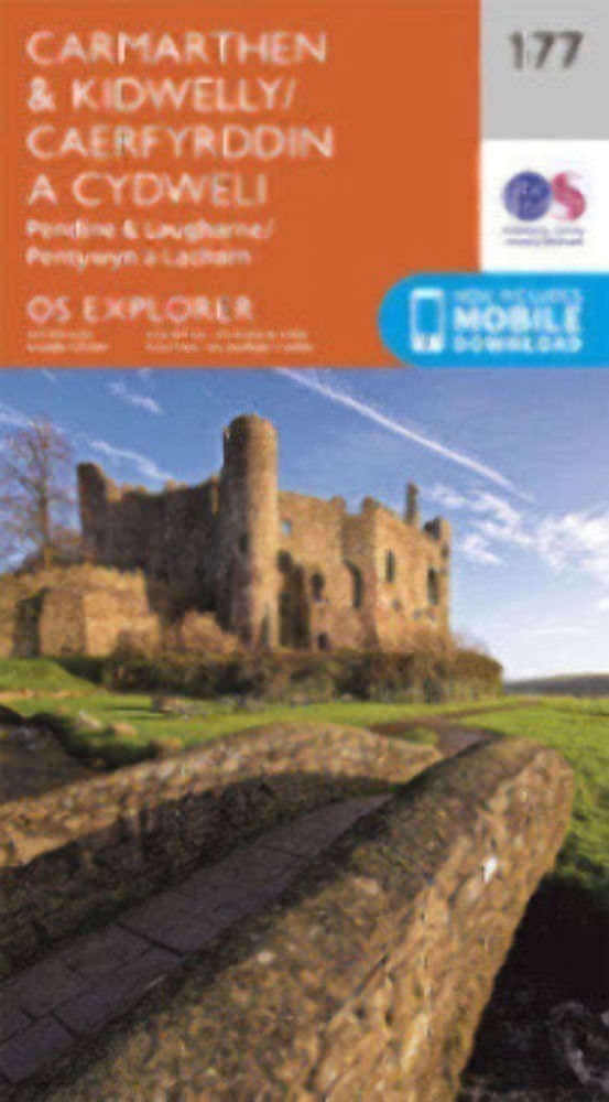 Carmarthen and Kidwelly 177 Explorer Map Ordnance Survey With Digital Download