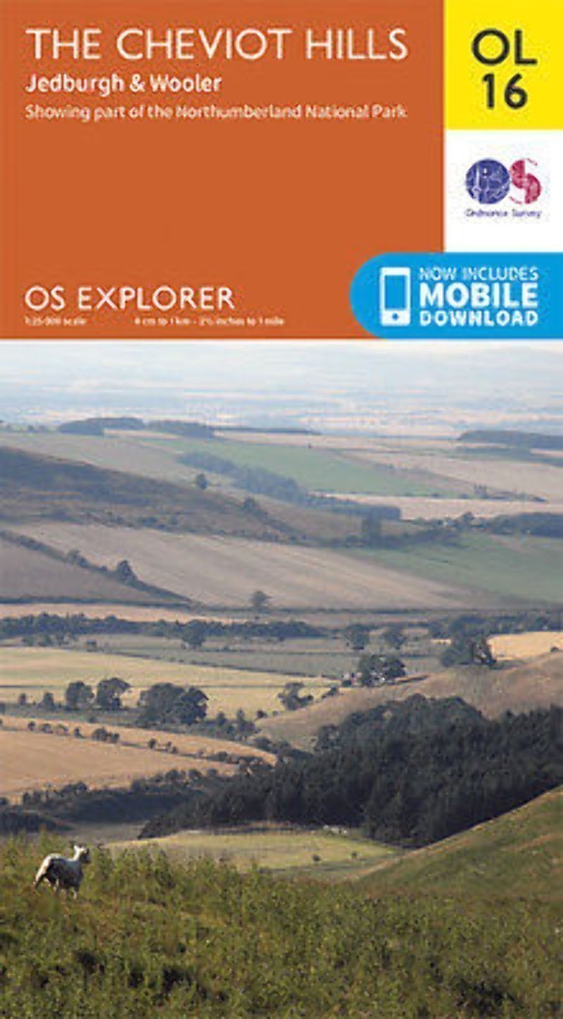 Cheviot Hills Jedburgh and Wooler Ordnance Survey Explorer Map OL 16