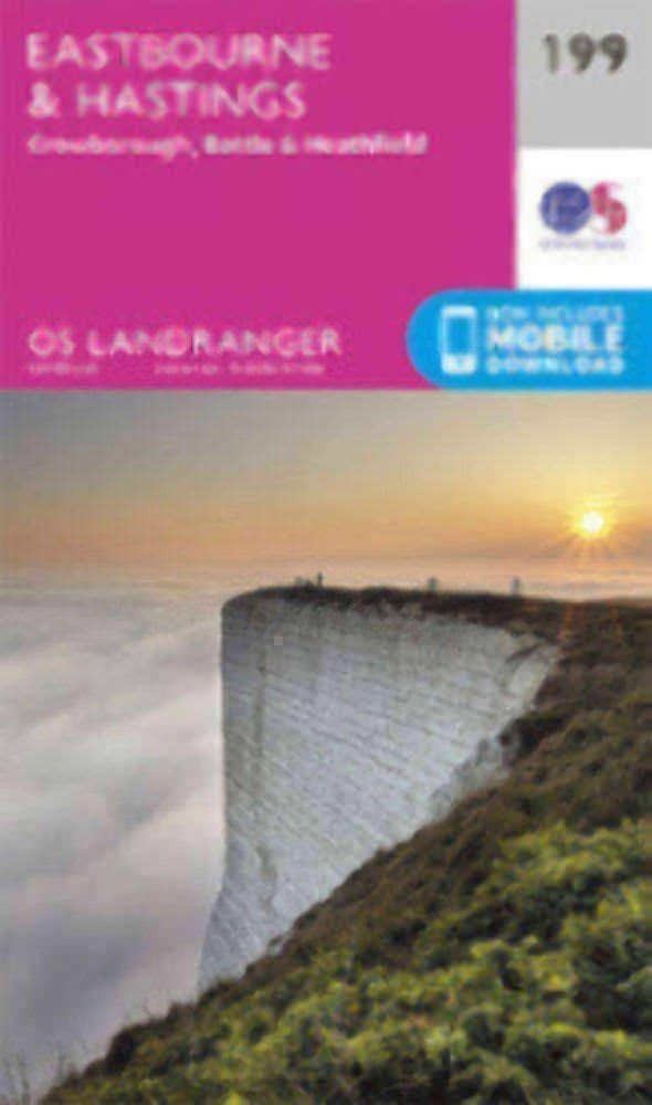 Eastbourne & Hastings Battle Heathfield Landranger Map 199 Ordnance Survey Lates