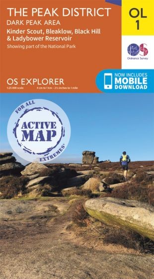 Explorer Active Map  OL 1 - The Peak District Dark Peak area by OS OL1