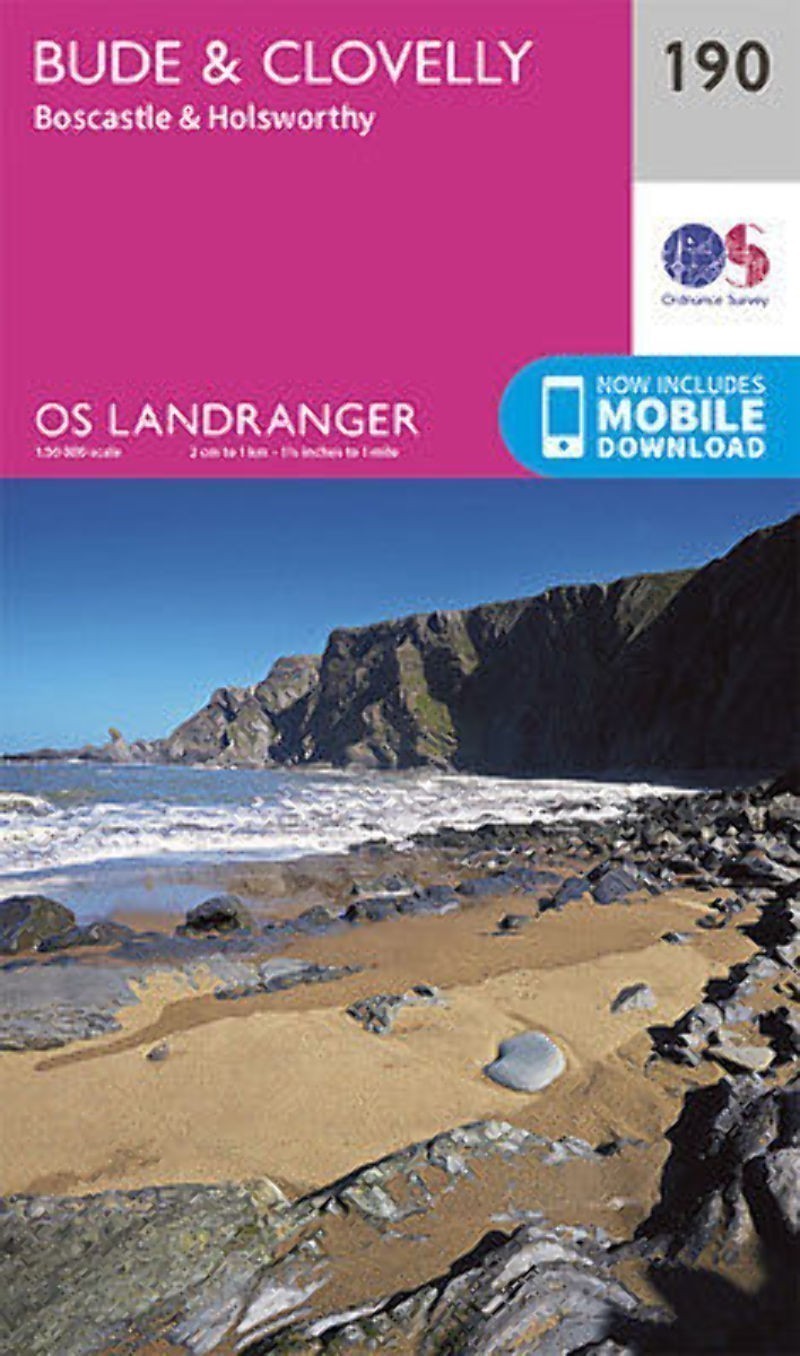 Bude & Clovelly Boscastle & Holsworthy Landranger Map 190 Ordnance Survey Latest