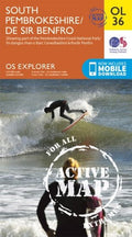 Explorer Active Map  OL 36 South Pembrokeshire  OS OL36 Laminated
