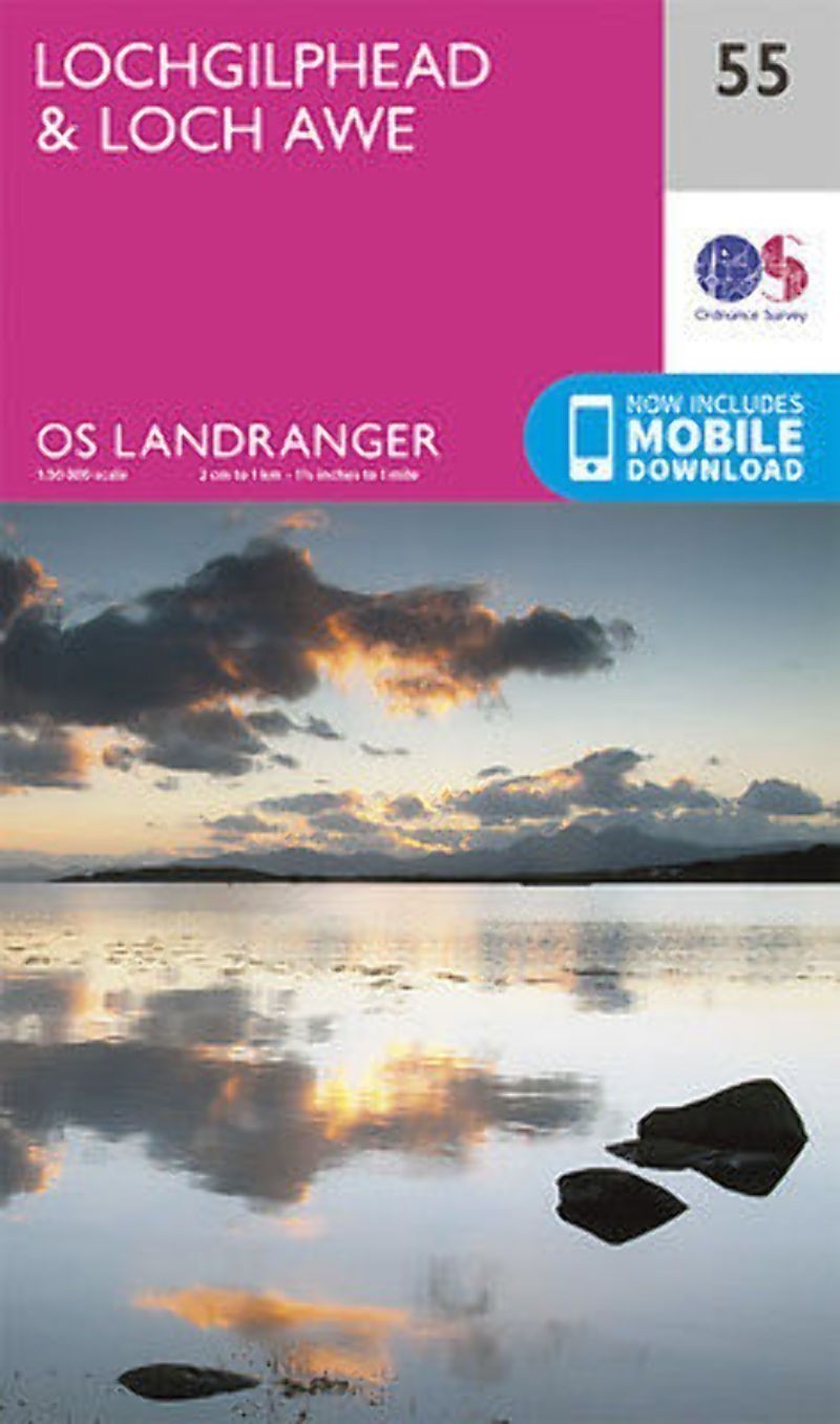 Lochgilphead & Loch Awe Landranger Map 55 Ordnance Survey Latest 