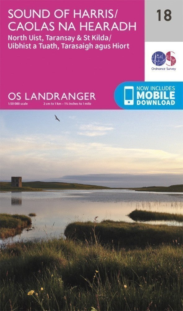 Sound Harris North Uist Taransay Kilda Landranger Map 18 Ordnance Survey Latest 