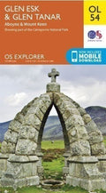 Glen Esk and Glen Tamar Ordnance Survey Explorer Map OL 54