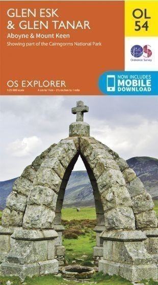 Glen Esk and Glen Tamar Ordnance Survey Explorer Map OL 54