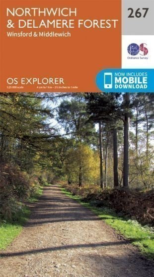 Northwich and Delamere Forest Explorer Map 267 Ordnance Survey