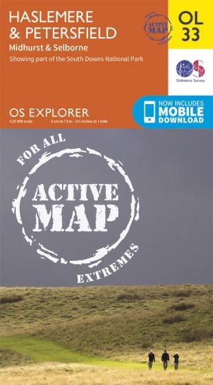 Explorer Active Map  OL33 Haslemere & Petersfield OS OL33 Laminated
