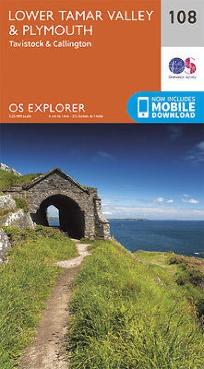 Lower Tamar Valley Plymouth 108 Explorer Map Ordnance Survey With Digital Downlo