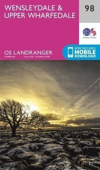 Wensleydale & Upper Wharfedale Landranger Map 98 Ordnance Survey Latest 