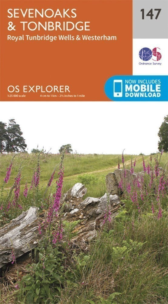 Sevenoaks and Tonbridge 147 Explorer Map Ordnance Survey With Digital Download