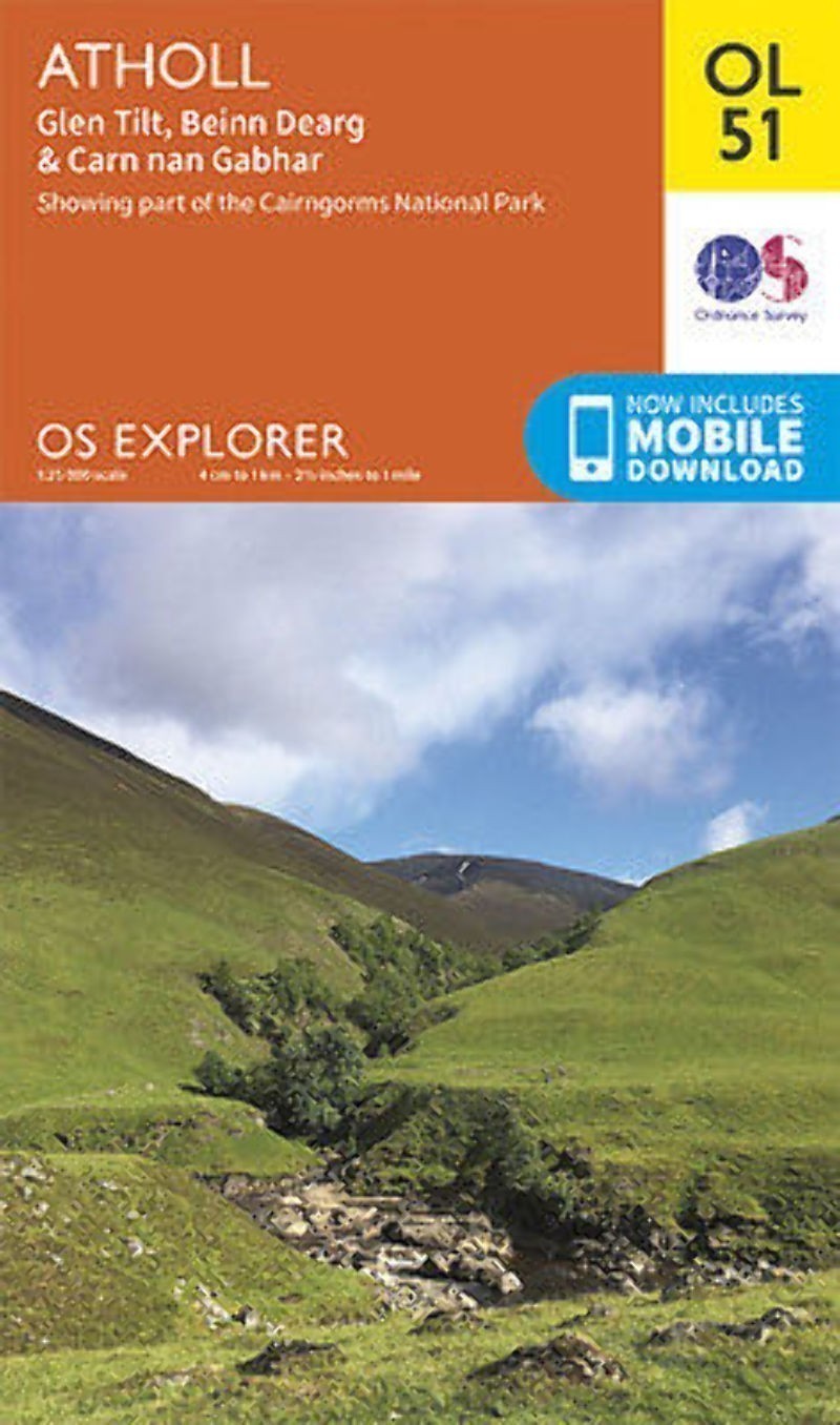 OL51 Atholl glen Tilt Ordnance Survey Explorer Map