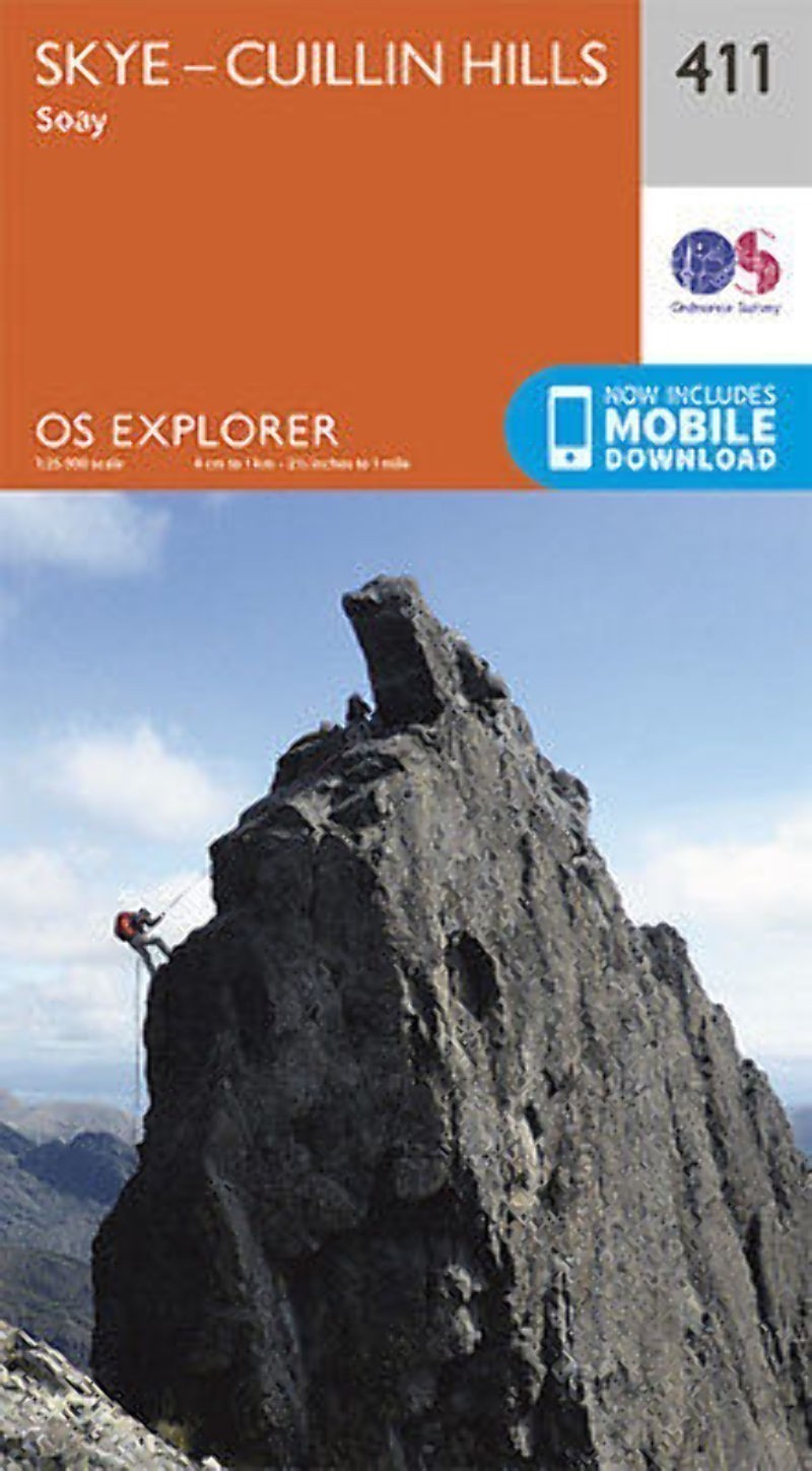 Skye - Cuillin Hills - Soay Explorer Map 411 Ordnance Survey 2015