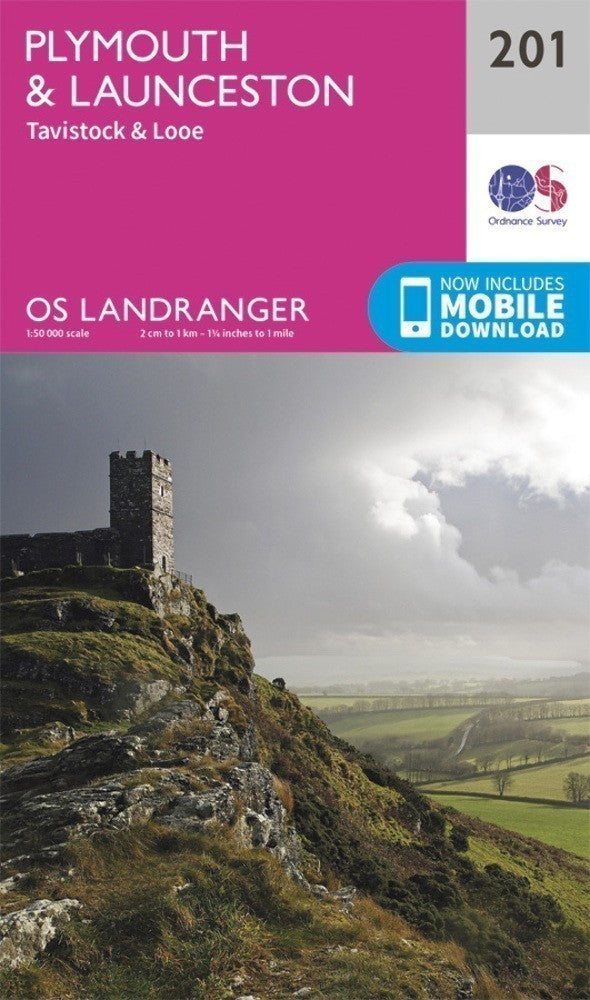 Plymouth & Launceston Tavistock & Looe Landranger Map 201 Ordnance Survey Latest