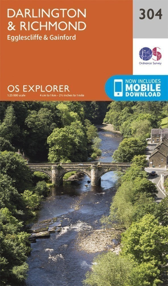 Darlington and Richmond Explorer Map 304 Ordnance Survey