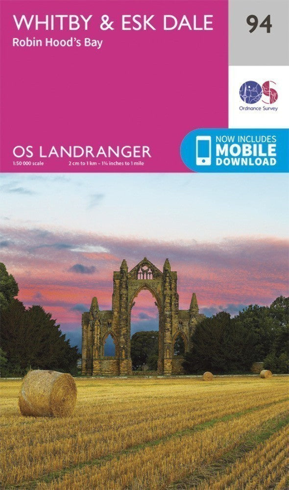 Whitby Esk Dale & Robin Hoods Bay Landranger Map 94 Ordnance Survey Latest 