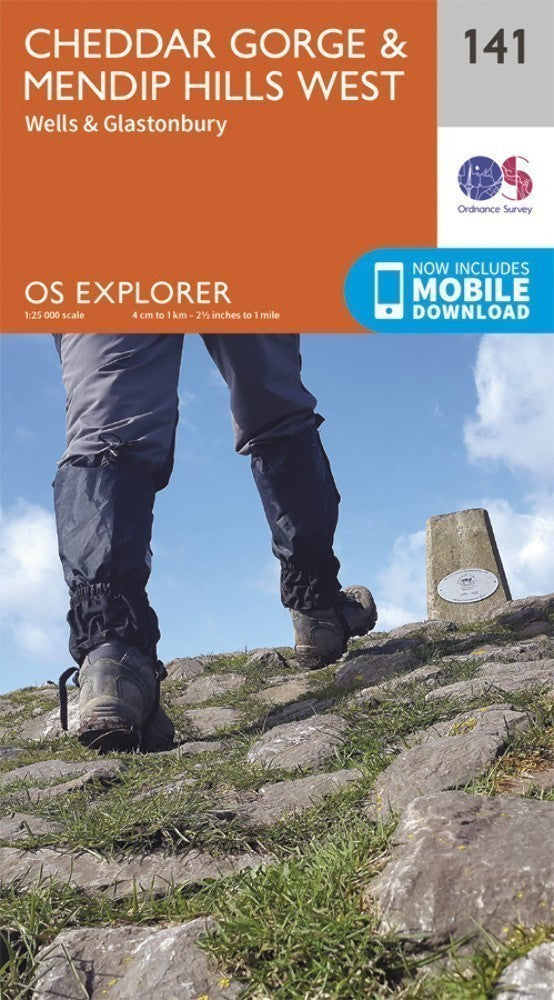 Cheddar Gorge and Mendip Hills West 141 Explorer Map Ordnance Survey