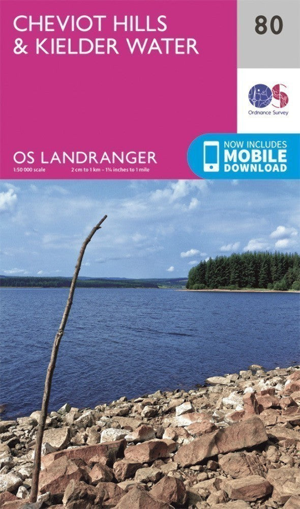 Cheviot Hills & Kielder Water Landranger Map 80 Ordnance Survey Latest 