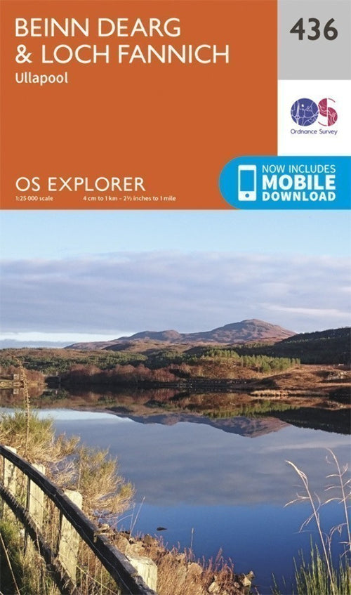 Beinn Dearg and Loch Fannich Explorer Map 436 Ordnance Survey 2015
