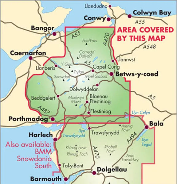 Harvey British Mountain Map - BMC - Snowdonia North