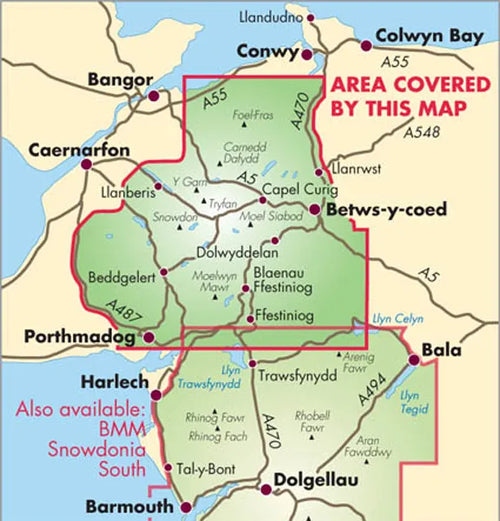 Harvey British Mountain Map - BMC - Snowdonia North
