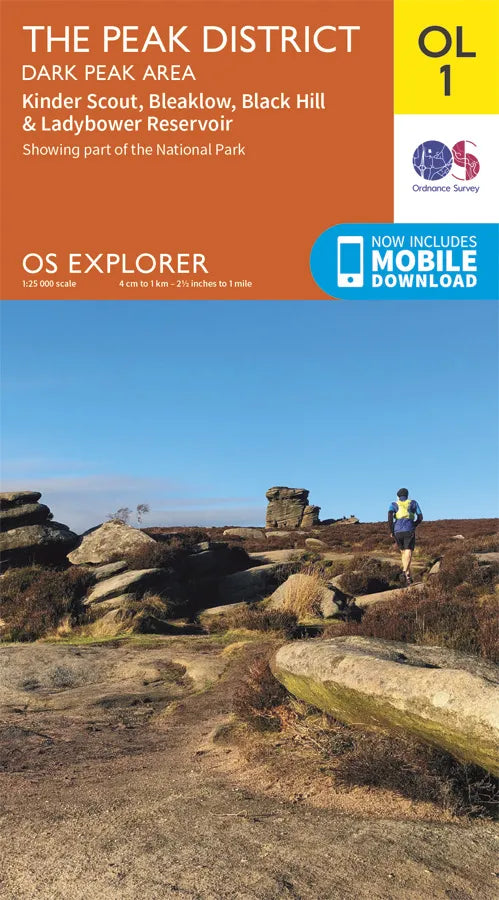 Explorer  Paper Map  OL1 - The Peak District, Dark Peak area with digital code